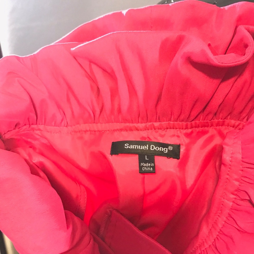 Samuel Dong Raspberry Ruffle Collar Dress Large - Picture 5 of 8